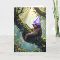 Funny Birthday Sloth Im Regenwald