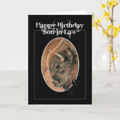 Funny Birthday Son-in-Law, Bison, Buffalo Animals Karte (Gelbe Blume)