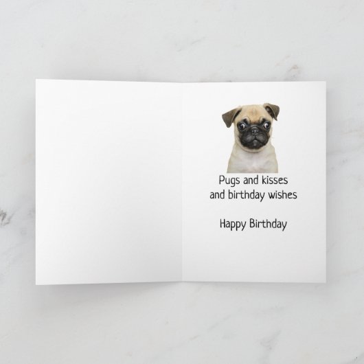 Funny Birthday Spaß Pet, Mops Dog Card Karte (Innenseite)