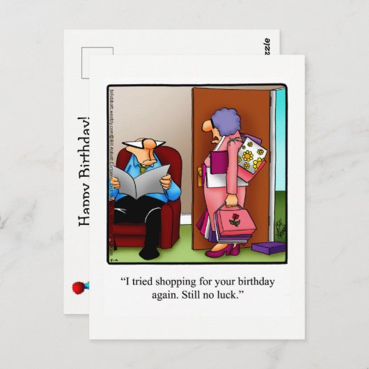 Funny Birthday Spaß Postcard Postkarte (Vorne/Hinten)