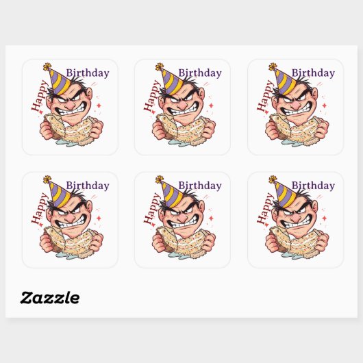 Funny Birthday Sticker (Blatt)