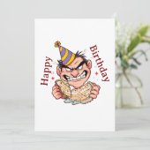 Funny Birthday Sticker Dankeskarte (Stehend Vorderseite)