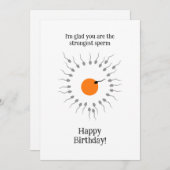 Funny Birthday Strongest Sperm Card Einladung (Vorne/Hinten)