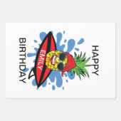 Funny Birthday Surfing Ananas Geschenkpapier Set (Vorderseite 2)