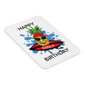 Funny Birthday Surfing Ananas Magnet (Rechte Seite)