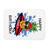 Funny Birthday Surfing Ananas Magnet (Horizontal)