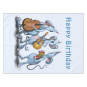 Funny Birthday Tablecloth Mouse Music Band Tischdecke (Vorderseite (Horizontal))