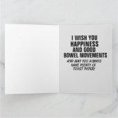 FUNNY BIRTHDAY TOILET PAPIER GUTE BOWEL MOVEMENTS KARTE (Innenseite)
