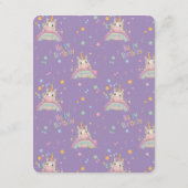 Funny Birthday Unicorn Begleitkarte (Rückseite)