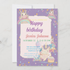 Funny Birthday Unicorn Einladung
