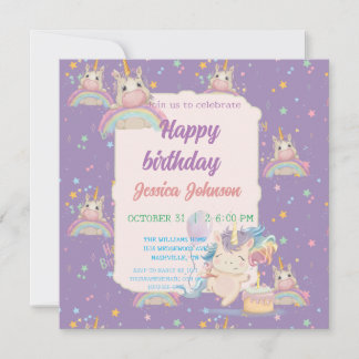 Funny Birthday Unicorn Einladung