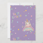 Funny Birthday Unicorn Einladung (Rückseite)