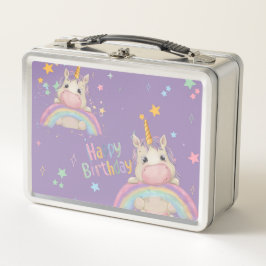 Funny Birthday Unicorn Metall Brotdose