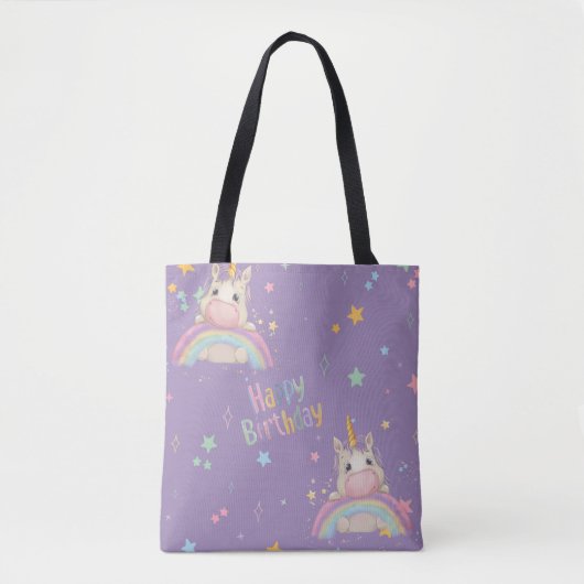Funny Birthday Unicorn Tasche (Vorderseite)