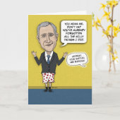 Funny Birthday: Vermisster Bush Karte (Gelbe Blume)
