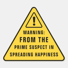 Funny Birthday Warning | Yellow Humor Sign Dreieckiger Aufkleber