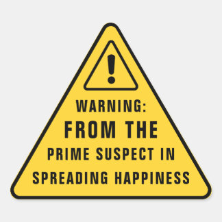 Funny Birthday Warning | Yellow Humor Sign Dreieckiger Aufkleber
