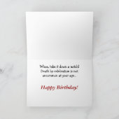 Funny Birthday Wishes - Death by Celebration Karte (Innenseite)