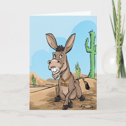 Funny Birthday Wishings - Sweet Donkey Karte (Vorderseite)
