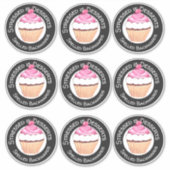 Funny Birthday Zitat Stickers Pink Cupcakes Aufkleber (Vorderseite)