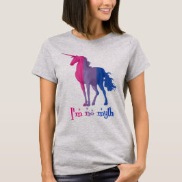 Funny Bisexual Flag Colors Unicorn "I'm No Myth" T-Shirt
