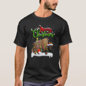 Funny Bison Animal Lover Xmas Lighting Bison Chris T-Shirt (Vorderseite)