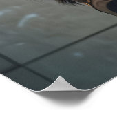 Funny Bison Bathroom Print, Toilet Newspaper Art Poster (Ecke)