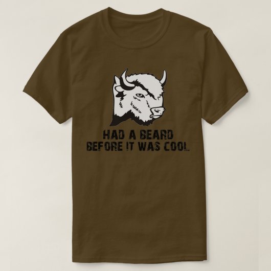 Funny Bison Shirt Buffalo Shirt Funny Beard Shirt (Design vorne)