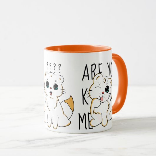 Funny bist du Kitten (Scherz) mir? Tasse der Kinde (VorderseiteRechts)