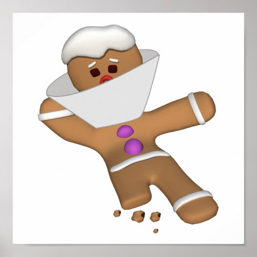 Funny Bit selbst Gingerbrot Mann Poster (Vorne)