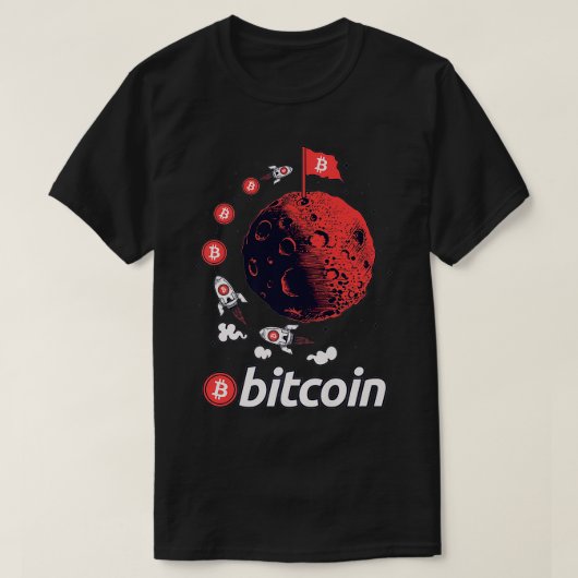 Funny Bitcoin Moon Crypto Kryptowährung Blockchai T-Shirt (Design vorne)