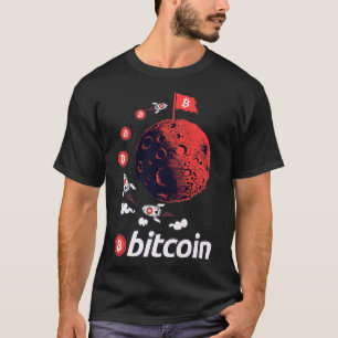 Funny Bitcoin Moon Crypto Kryptowährung Blockchai T-Shirt