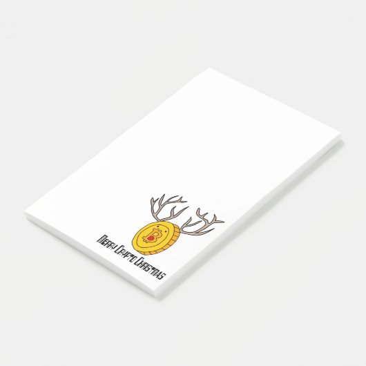 Funny Bitcoin Reindeer Merry Crypto Weihnachten Post-it Klebezettel (angewinkelt)