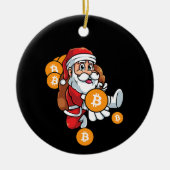 Funny Bitcoin Santa Matching Crypto Weihnachten Keramik Ornament (Vorne)