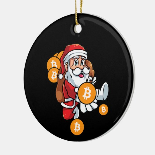 Funny Bitcoin Santa Matching Crypto Weihnachten Keramik Ornament (Links)