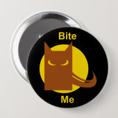 Funny Bite Me Spooky Werewolf Halloween Button (Vorne & Hinten)
