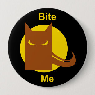 Funny Bite Me Spooky Werewolf Halloween Button