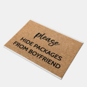 Funny bitte Packungen von Boyfriend ausblenden Fußmatte (Schrägansicht)