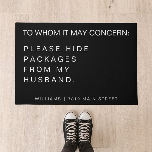 Funny Bitte verstecken Sie Pakete aus meinem Handy Fußmatte