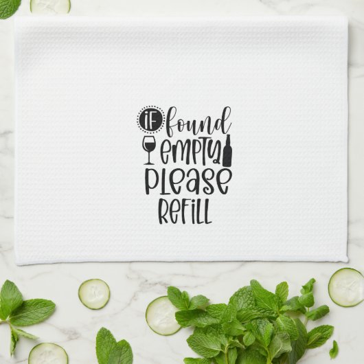 Funny Bitte Wein nachfüllen Geschirrtuch (Gefaltet)