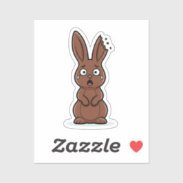 Funny Bitten Ear Chocolate Bunny Victim Easter  Aufkleber