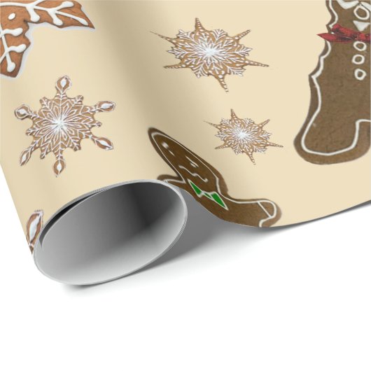 Funny Bitten Gingerbread Men Geschenkpapier (Rolleneckpunkt)