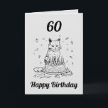 Funny Black and Gray Cat Husband 60. Geburtstag Karte<br><div class="desc">Funny Black and Gray Cat Husband 60. Geburtstag, ein lustiges und cooles Design für jeden, der eine einzigartige Geburtstagskarte für seinen Ehemann zum Geburtstag sucht. Das Design ist einfach und auffällig, es verfügt über eine lustige Katze mit einem Geburtstagskuchen und bearbeitbaren Textinformationen. Wenn Sie Probleme mit der Anpassung der Vorlage...</div>