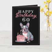 Funny Black and Pink Bulldog Husband Birthday Karte (Gelbe Blume)