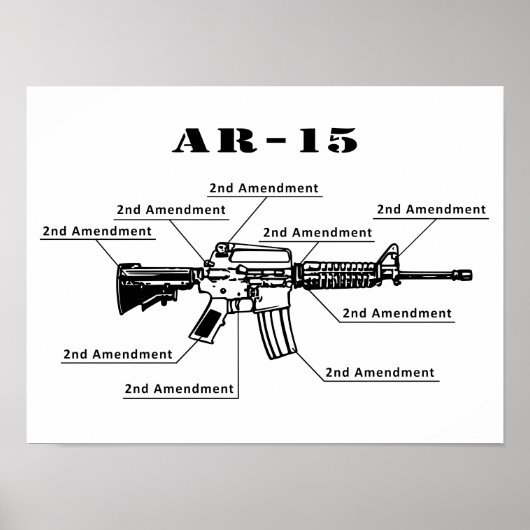 Funny Black and White AR-15 Poster (Vorne)
