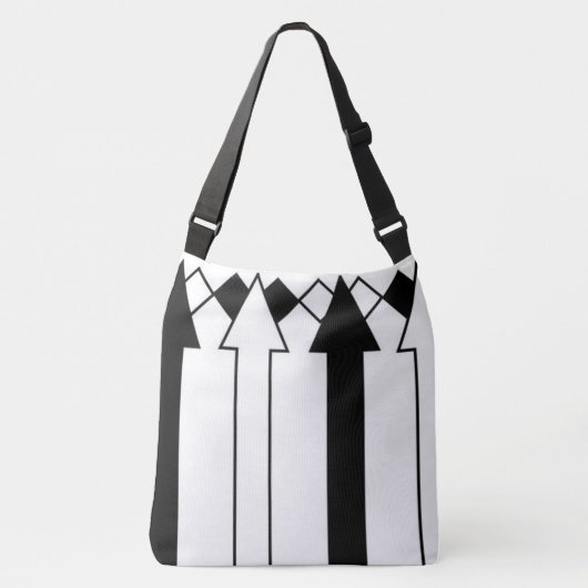 Funny Black and White Arpes Stripes Bag Tragetaschen Mit Langen Trägern (Vorderseite)