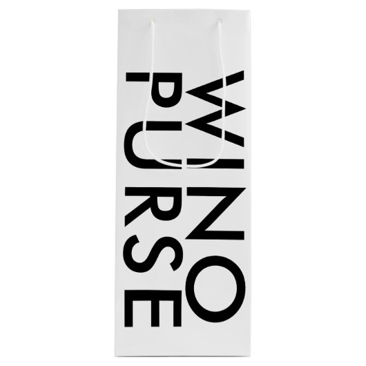 Funny Black and White Art Wino Purise Geschenktüte Für Weinflaschen (Vorderseite)