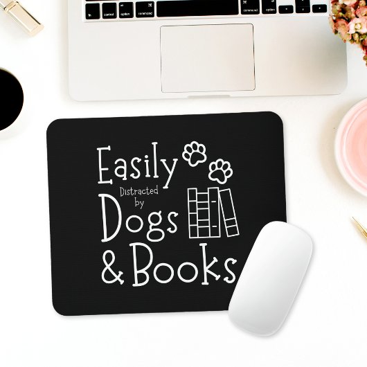 Funny Black and White Book Lover Sprichwort Mousepad