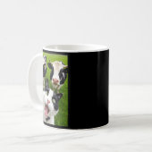 Funny Black And White Cat Cow Selfie Kaffeetasse (Vorderseite Links)