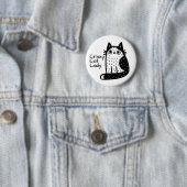 Funny Black and White Cat Crazy Cat Lady Button (Beispiel)